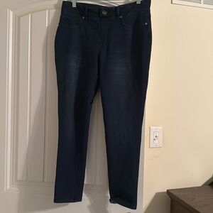 Women’s dark wash leggings size M